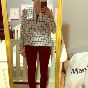 Black and white blouse